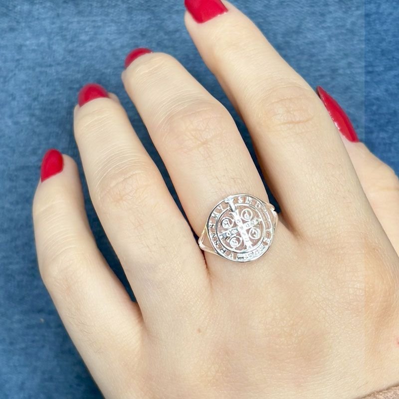 Anel de São Bento Prata 925