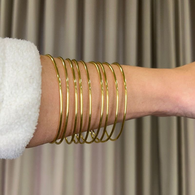 Bracelete Fio Redondo Folheado a Ouro 18k