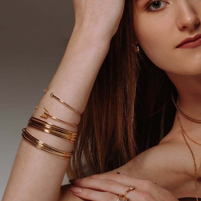 Bracelete Fio Redondo Folheado a Ouro 18k