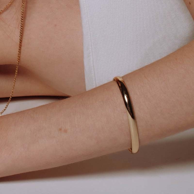 Bracelete Liso Folheado a Ouro 18k