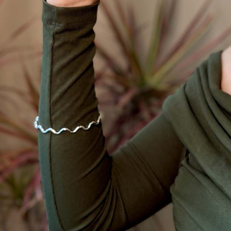 Bracelete Ondulado Folheado a Prata 925
