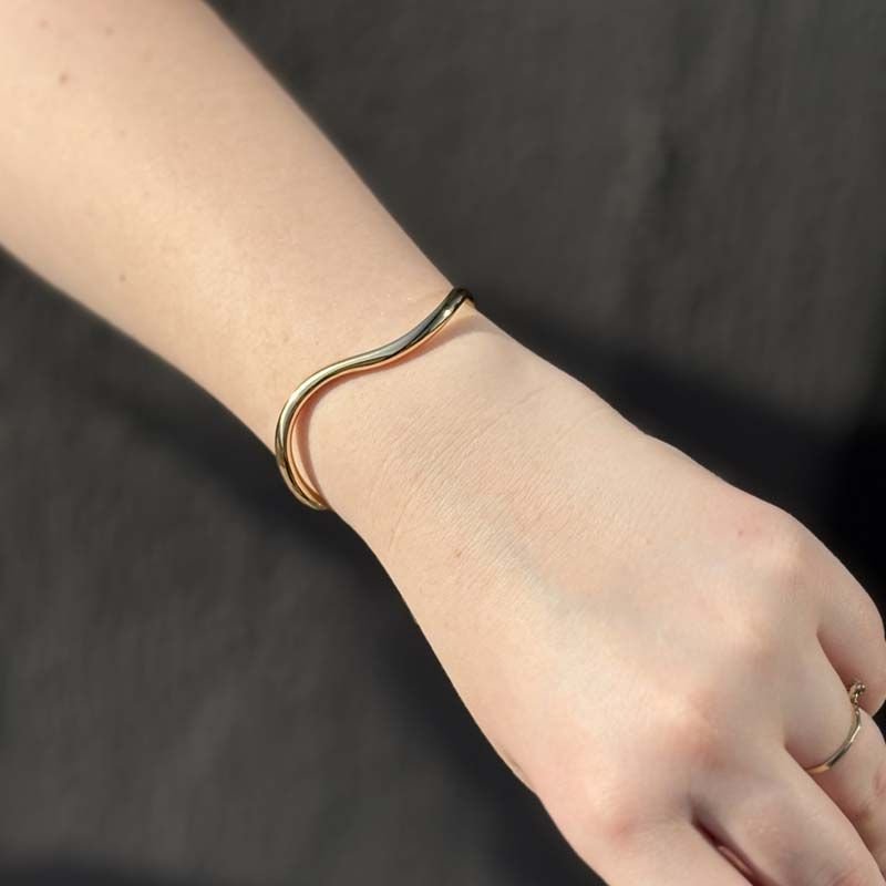 Bracelete Orgânico Ajustável Folheado a Ouro 18k