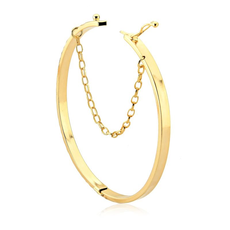 Bracelete Redondo Estilo Escrava Folheado a Ouro 18k