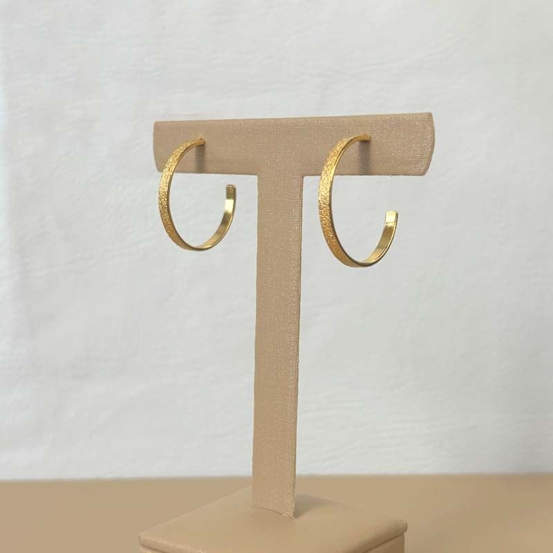 Brinco de Argola Fosca 2,5cm Folheado a Ouro 18k