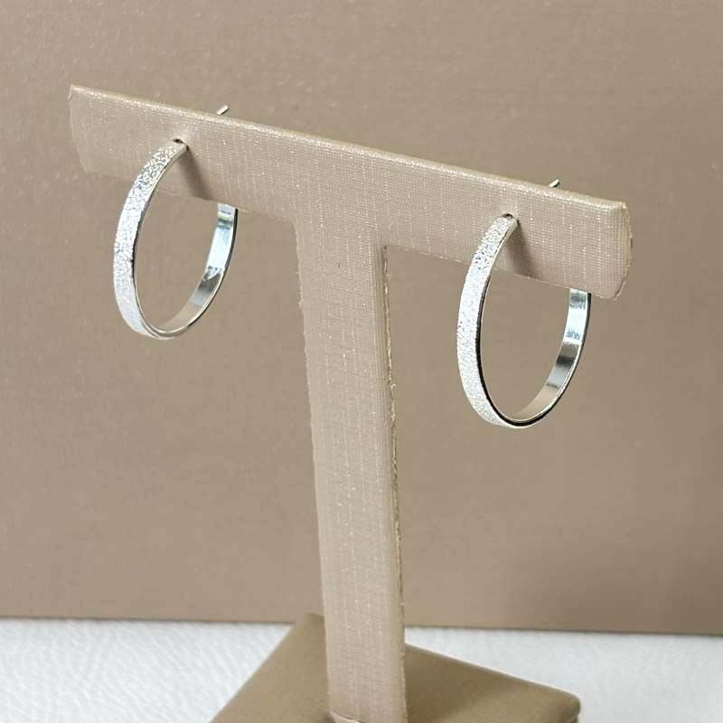 Brinco de Argola Fosca 2,5cm Folheado a Prata 925