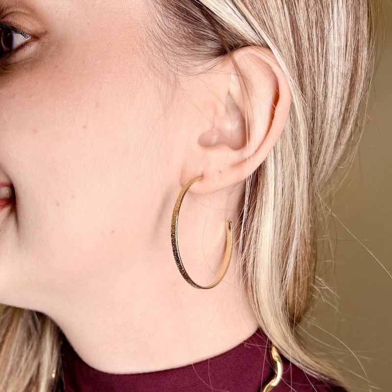 Brinco de Argola Fosca 4,5cm Folheado a Ouro 18k