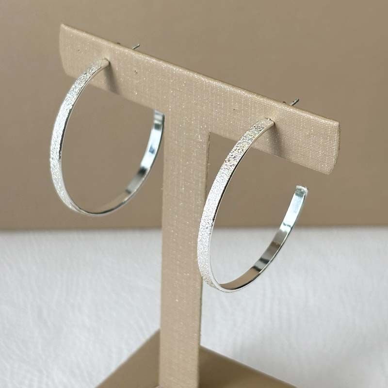 Brinco de Argola Fosca Folheado a Prata