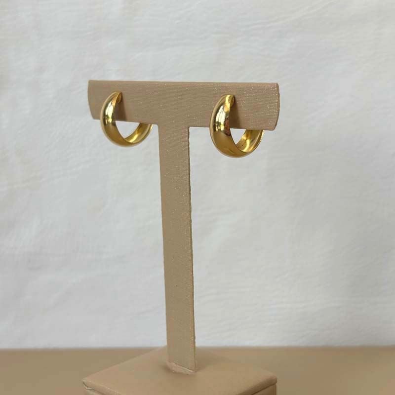 Brinco de Argola Lisa 1,5cm Folheado a Ouro 18k