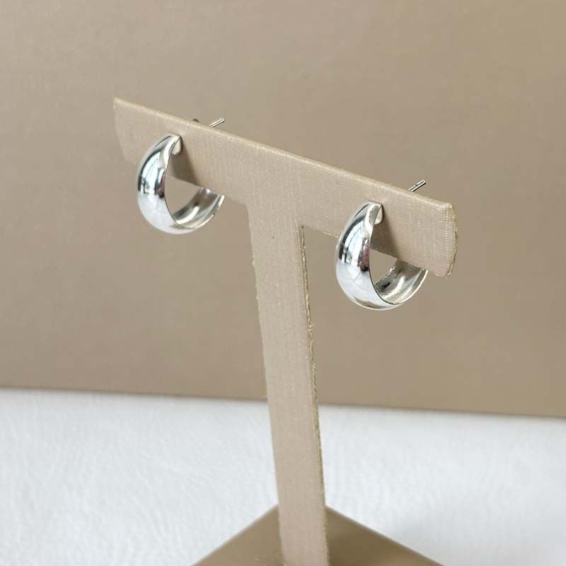 Brinco de Argola Lisa 1,5cm Folheado a Prata 925