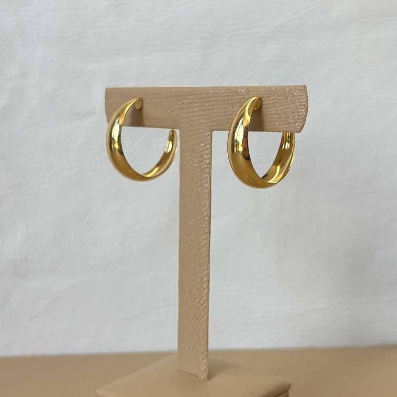 Brinco de Argola Lisa 2,0cm Folheado a Ouro 18k