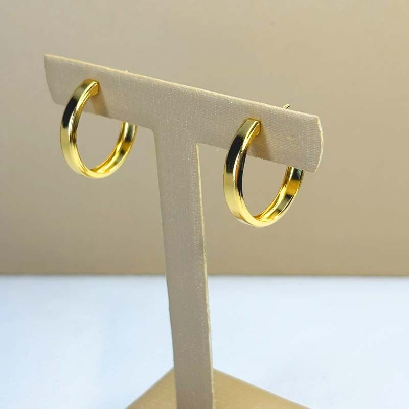 Brinco de Argola Reta 2,0cm Folheado a Ouro 18k