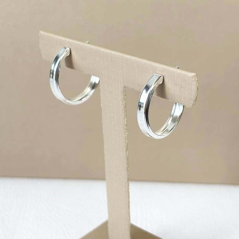 Brinco de Argola Reta 2,0cm Folheado a Prata 925