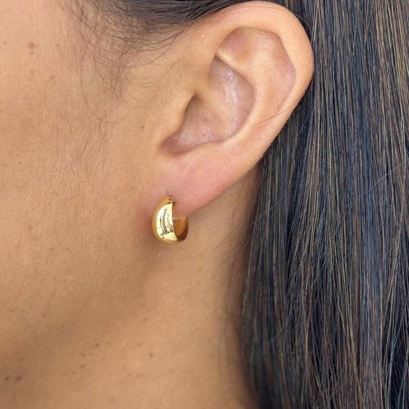 Brinco de Argolinha Lisa 1,0cm Folheado a Ouro 18k