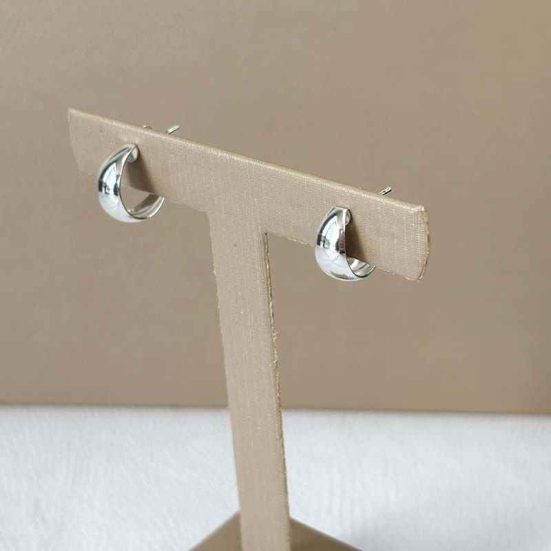 Brinco de Argolinha Lisa 1,0cm Folheado a Prata 925