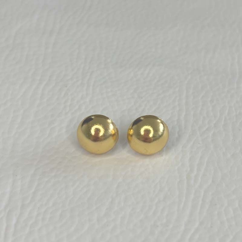 Brinco Meia Bola Lisa 1,0cm Folheado a Ouro 18k