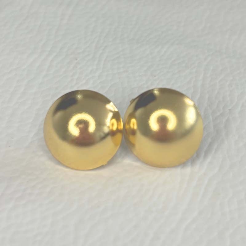 Brinco Meia Bola Lisa 1,7cm Folheado a Ouro 18k