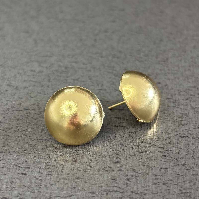 Brinco Meia Bola Lisa 1,7cm Folheado a Ouro 18k
