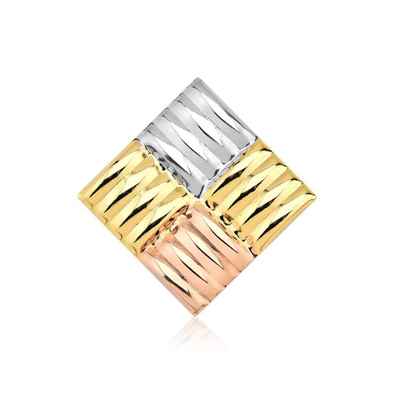 Choker Aro com Pingente Três Cores Folheada a Ouro 18k