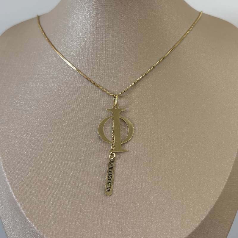 Colar de Profissão Filosofia Folheado a Ouro 18k