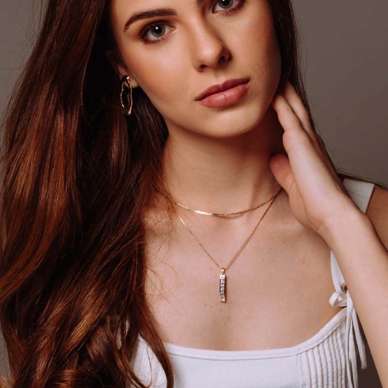 Colar Duplo com Pingente Folheado a Ouro 18k