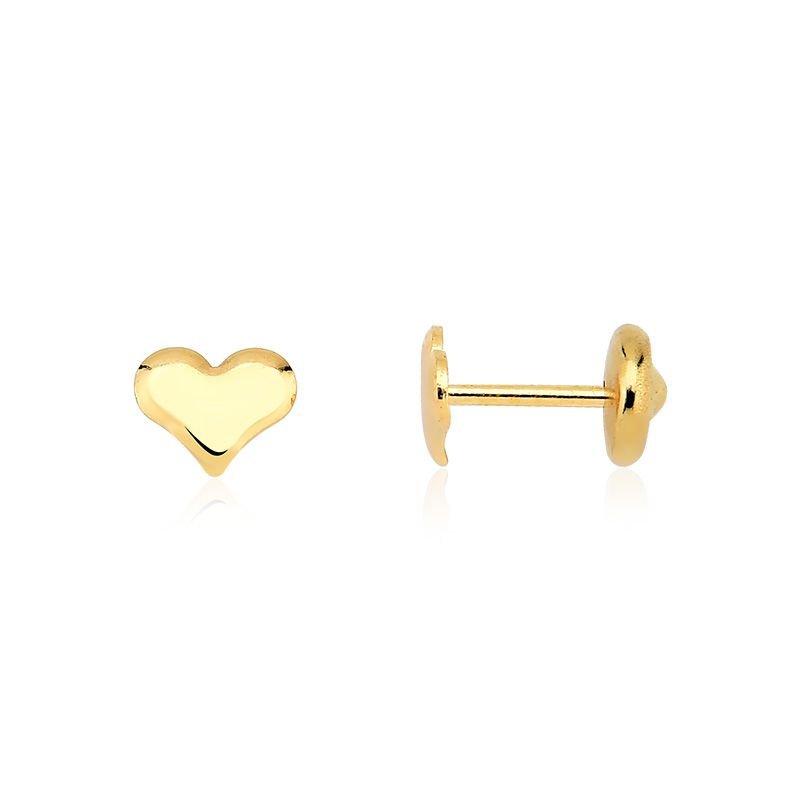 Colar Infantil de Corações com Brincos Folheado a Ouro 18k