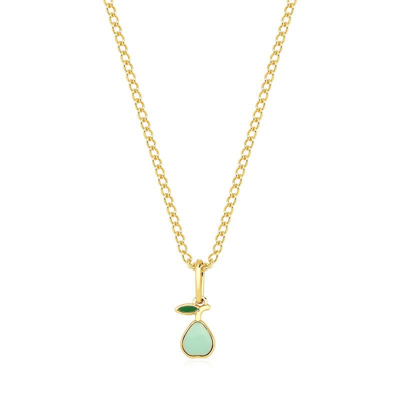 Colar Infantil Pera com Brincos Folheado a Ouro 18k