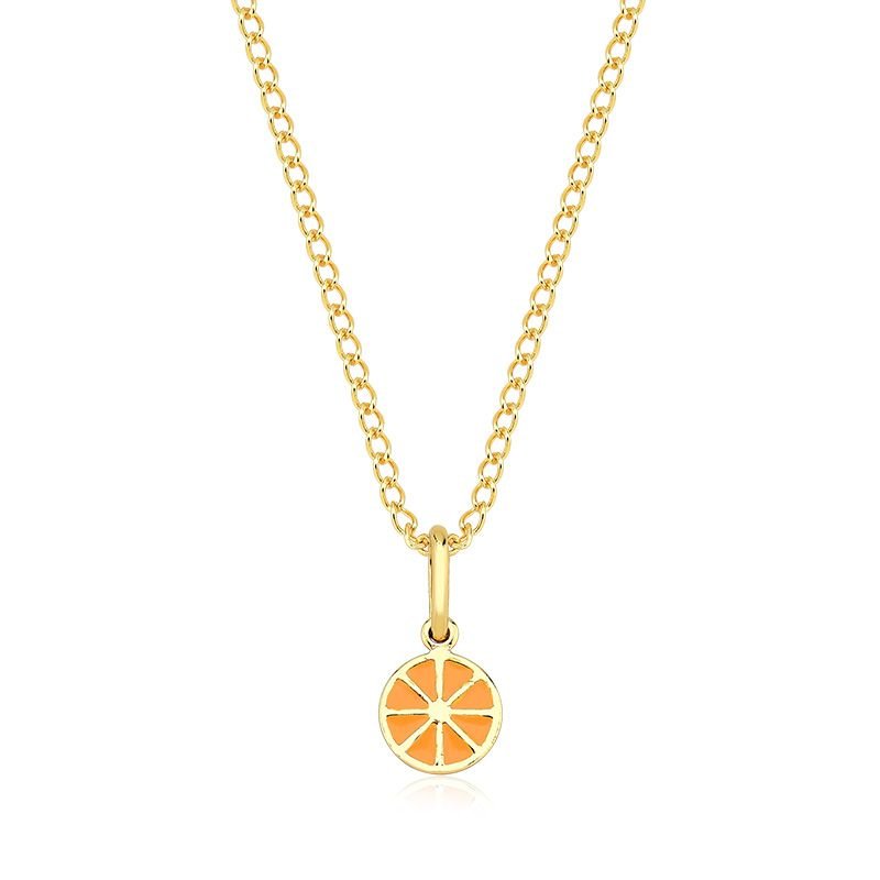 Colar Infantil Tangerina com Brincos Folheado a Ouro 18k