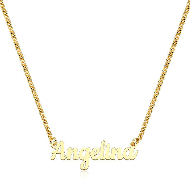 Colar Personalizado com Nome Corrente Portuguesa Folheado a Ouro 18k