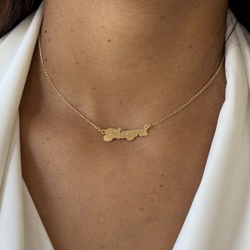 Colar Personalizado com Nome Infantil Folheado a Ouro 18k