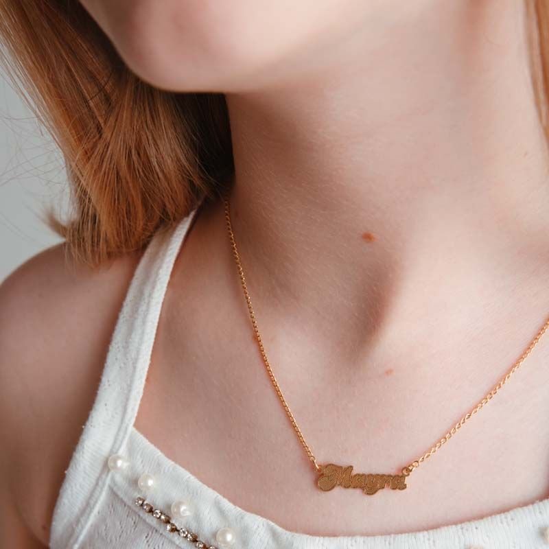 Colar Personalizado com Nome Infantil Folheado a Ouro 18k
