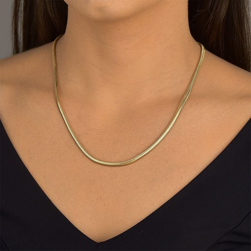 Colar Snake Folheado a Ouro 18k com 50cm