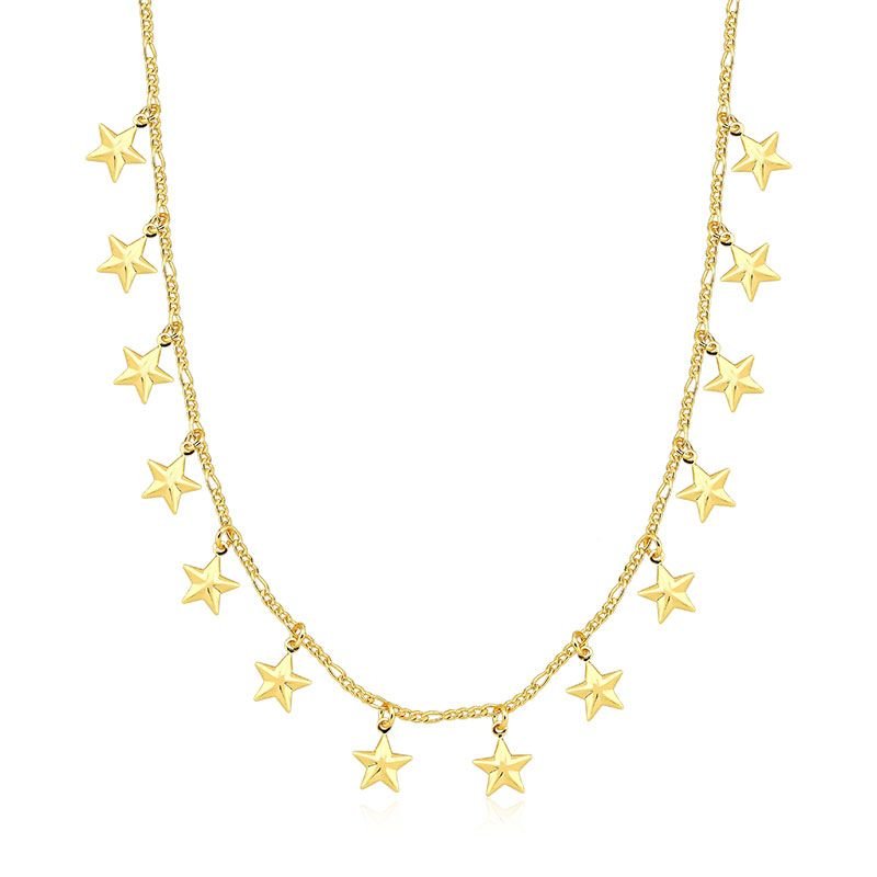 Gargantilha Choker Estrelinhas Delicadas Folheada a ouro 18k