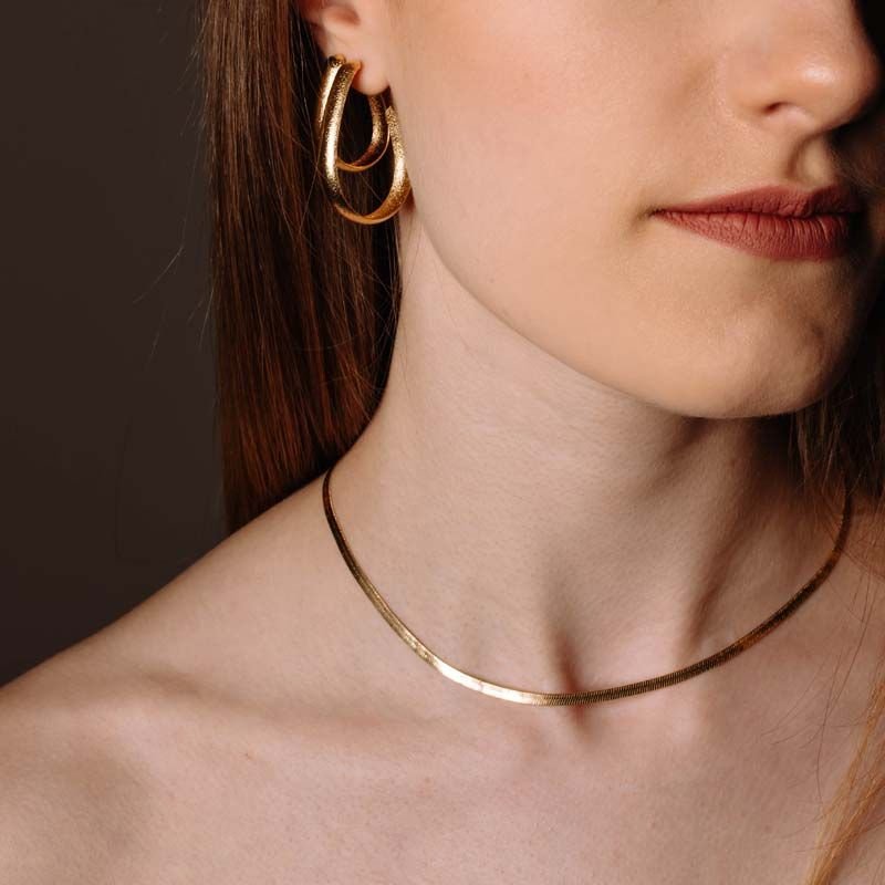 Gargantilha Choker Fita Folheada a Ouro 18k