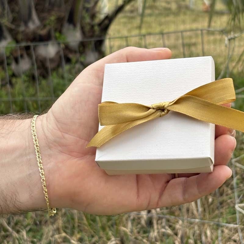 Presente Dia Dos Pais - Pulseira Masculina de Corrente Na Caixinha