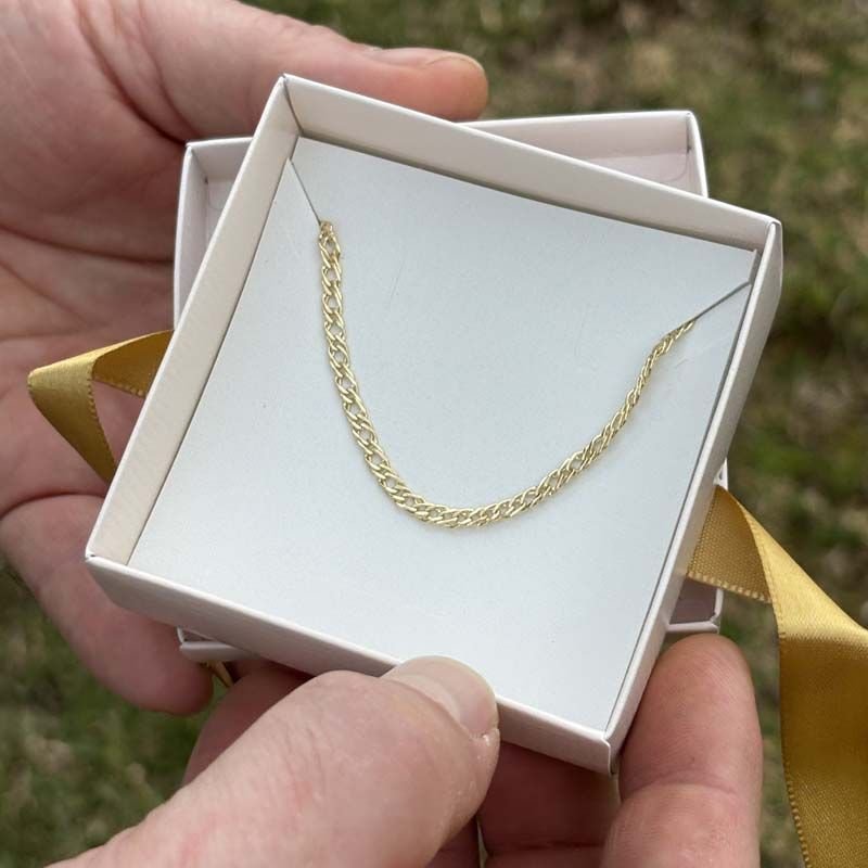 Presente Dia Dos Pais - Pulseira Masculina de Corrente Na Caixinha